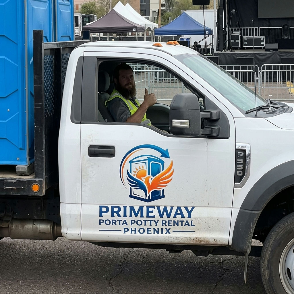 Primeway Porta Potty Rental Phoenix Delivery Truck